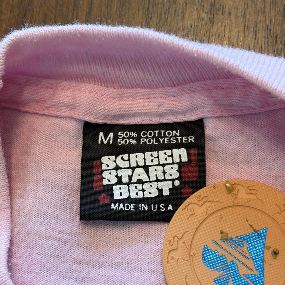 Vintage Owls Shirt Mens Medium Pink Screen Stars Tee T-Shirt USA Nature - Picture 6 of 8